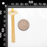 4pcs CZ Paved Flower Chain Tassels Charms With Pearl Peg Mounts