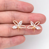 CZ Paved Flower Ear Posts 12x10mm, Pearl Peg Earring Mounts, Foral Stud Earrings
