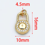 4pcs CZ Paved Lock Charm, Padlock Charm For Jewelry Making 16x10mm