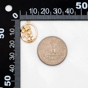 4pcs CZ Paved Oval Flower Charms, Earring Findings, Jewelry Making DIY