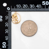 4pcs CZ Paved Oval Flower Charms, Earring Findings, Jewelry Making DIY