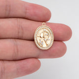 4pcs CZ Paved Oval Flower Charms Earring Findings