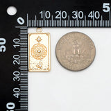 4pcs CZ Paved Rectangle Charms, Sun Moon Star Pendants