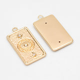4pcs CZ Paved Rectangle Charms, Sun Moon Star Pendants