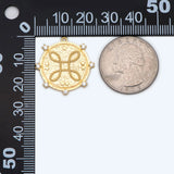 CZ Paved Round Charm 24mm, Disc Necklace Pendant