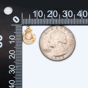 CZ Paved Moon Star Charms Jewelry Making Supplies