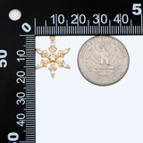 4pcs CZ Paved Snowflake Charms, Rhinestone Flower Pendants