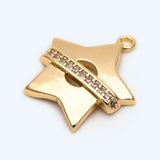 4pcs CZ Paved Star Charms, DIY Jewelry Making Supplies (GB-2337)