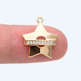 4pcs CZ Paved Star Charms, DIY Jewelry Making Supplies (GB-2337)