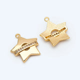 4pcs CZ Paved Star Charms, DIY Jewelry Making Supplies (GB-2337)