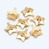 4pcs CZ Paved Star Charms, DIY Jewelry Making Supplies (GB-2337)