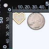 4pcs CZ Paved Heart Charms 17x18mm for Jewelry Making