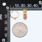 4pcs CZ Paved Hoop Earrings, Rainbow Huggie Earring Supplies