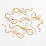 CZ Paved BowKnot Tassel Earrings, Real Plated Brass Dangles