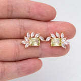 CZ Paved Olive Leaf Earring Studs, Dainty Earrings, Gift For Her