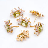 CZ Paved Olive Leaf Earring Studs, Dainty Earrings, Gift For Her
