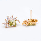 CZ Paved Olive Leaf Earring Studs, Dainty Earrings, Gift For Her