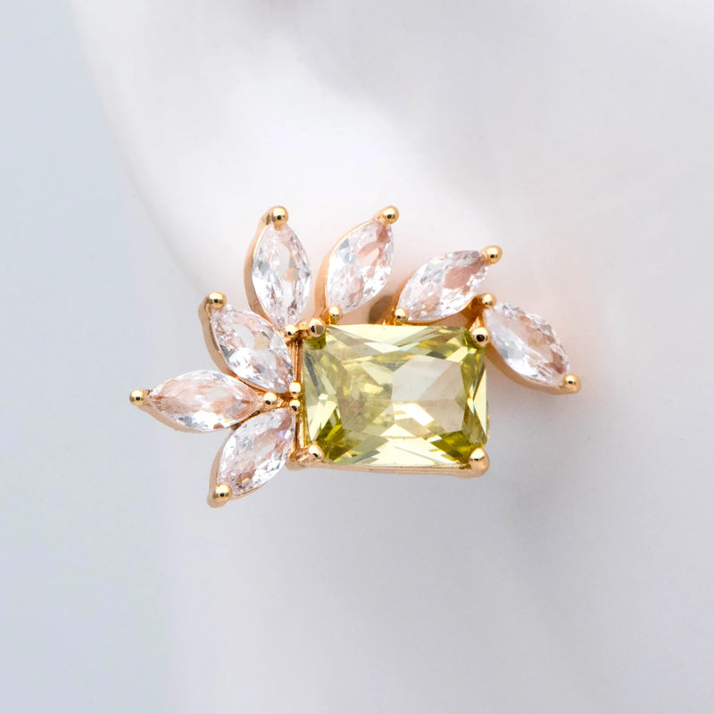 CZ Paved Olive Leaf Earring Studs, Dainty Earrings, Gift For Her