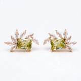 CZ Paved Olive Leaf Earring Studs, Dainty Earrings, Gift For Her