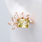 CZ Paved Olive Leaf Earring Studs, Dainty Earrings, Gift For Her