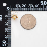 4pcs CZ Paved Rabbit Bead Caps, Real Plated Brass, Pearl Mounts, Pearl Findings