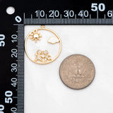 4pcs CZ Paved Boy/Girl Charms, 18K Plated, Sun Cloud Pendants (GB-3186)