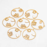 4pcs CZ Paved Boy/Girl Charms, 18K Plated, Sun Cloud Pendants (GB-3186)