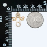 4pcs CZ Paved Safety Pin with Wing Charm Plated Brass Pendants