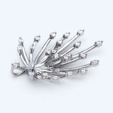 4pcs CZ Paved Fireworks Charm 27x14mm Silver Tone DIY Pendant Drop Bail