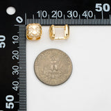 CZ Paved Square Earrings, 18K Plated Brass, Geometric Hoop Earrings