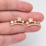 CZ Paved Star Ear Posts, Bar Earring, Pearl Mounts, Earring Settings