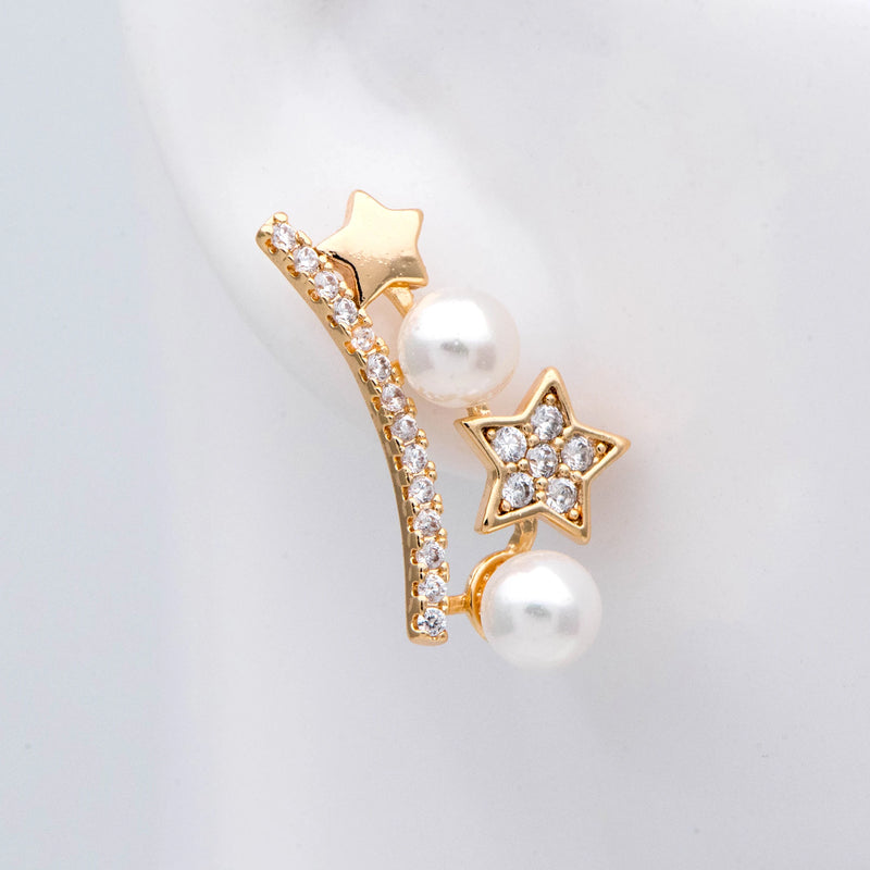 CZ Paved Star Ear Posts, Bar Earring, Pearl Mounts, Earring Settings