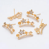 CZ Paved Star Ear Posts, Bar Earring, Pearl Mounts, Earring Settings