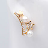 CZ Paved Star Ear Posts, Bar Earring, Pearl Mounts, Earring Settings