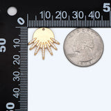 4pcs CZ Paved Sun Charms, 18K Plated Disc Pendants, DIY Jewelry Making