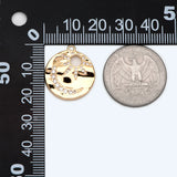 4pcs CZ Paved Sun and Moon Charms, 18K Plated Brass, Disk Pendants