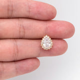 4pcs CZ Paved Teardrop Ear Posts, 18K Plated Brass, Water Drop Stud Earrings