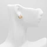 CZ Paved Tiny Crown Hoop Earrings, 9mm, Cartilage Hoop