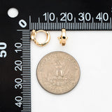 CZ Paved Tiny Star Hoop Earrings, 18K Plated Brass