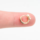 CZ Paved Tiny Star Hoop Earrings, 18K Plated Brass