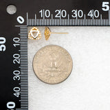 CZ Paved Triangle Earrings 8mm, 18K Plated, Stud Earrings