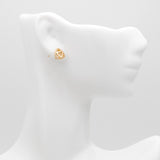 CZ Paved Triangle Earrings 8mm, 18K Plated, Stud Earrings