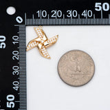 4pcs CZ Paved Windmill Charm Pendant DIY Jewelry Making Supply (GB-2999)