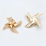 4pcs CZ Paved Windmill Charm Pendant DIY Jewelry Making Supply (GB-2999)