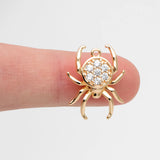4pcs CZ Spider Charms, Araneid Pendants For DIY Jewelry Making (GB-3502)