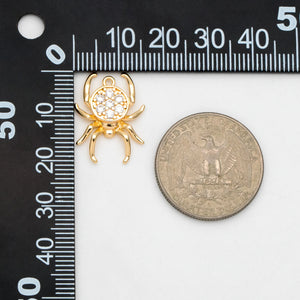 4pcs CZ Spider Charms, Araneid Pendants For DIY Jewelry Making (GB-3502)