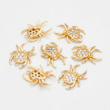 4pcs CZ Spider Charms, Araneid Pendants For DIY Jewelry Making (GB-3502)
