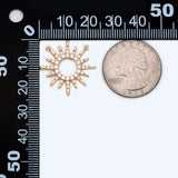 4pcs CZ Sun Charm Real Plated Brass Jewelry Supply