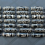 Mixed Dzi Agate Beads 4pcs 38-40mm Various Patterns