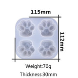 4pcs Cat Paw Epoxy Resin Mold Keychain Silicone Mould